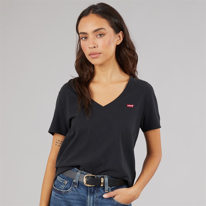 Levi's Womens Perfect V-Neck T-Shirt Caviar