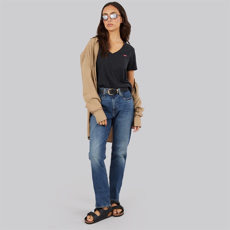 Levi's Womens Perfect V-Neck T-Shirt Caviar
