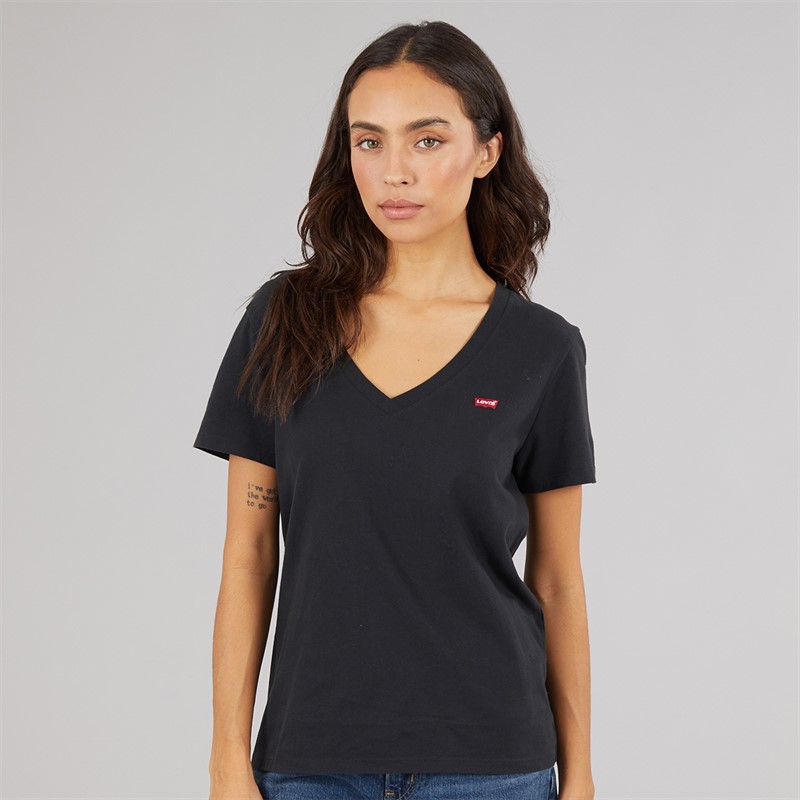 Levi's Womens Perfect V-Neck T-Shirt Caviar