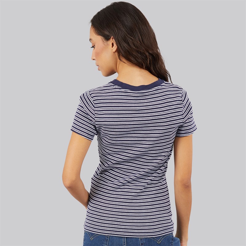 Levi's Womens Essential T-Shirt Mila Stripe Peacoat