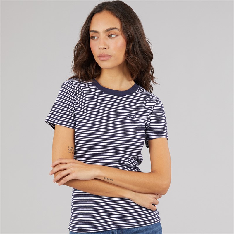 Levi's Womens Essential T-Shirt Mila Stripe Peacoat