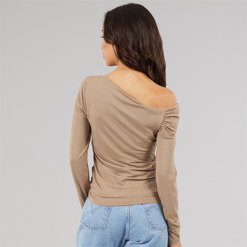 Levi's Womens Clara Off Shoulder Top Pine Bark