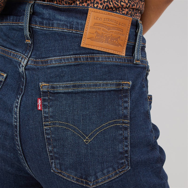 Levi's Womens 724 High Rise Straight Fit Jeans Blue Swell