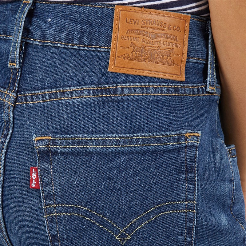 Levi's Womens 724 High Rise Straight Fit Jeans Damaged Stats