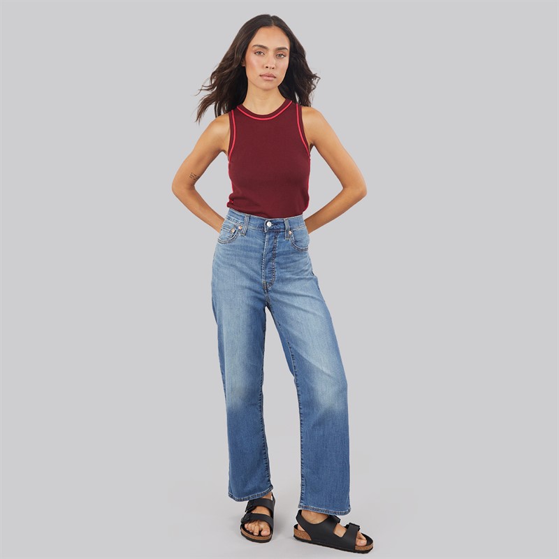 Levi's Womens Ribcage Straight Leg Jeans Curious Cool