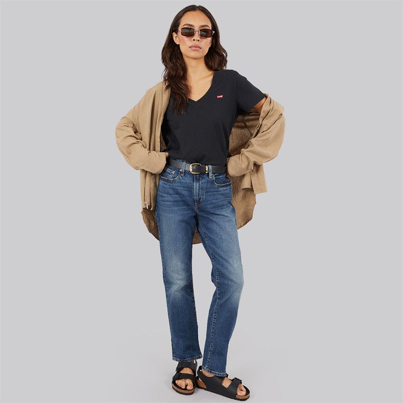 Levi's Womens 724 High Rise Straight Fit Jeans Ankle Time