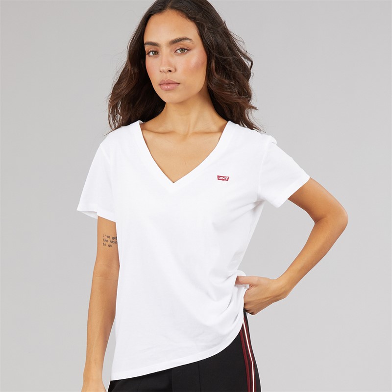 Levi's Womens Perfect V-Neck T-Shirt White