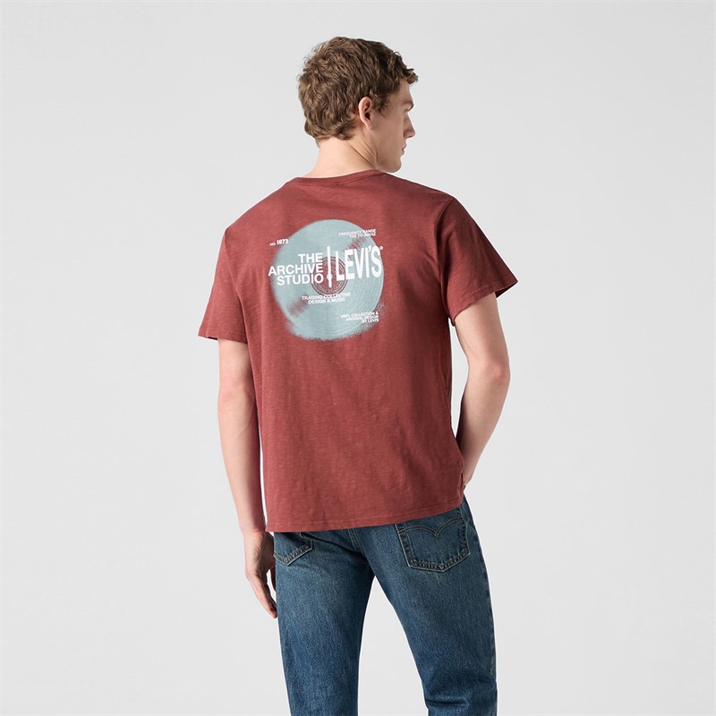 Levi's Herre T-shirt med afslappet pasform Levis Records 1 Crushed Berry