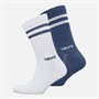 Levi's Mens Levis Regular Cut Stripe Two Pack Crew Socks Red/Blue