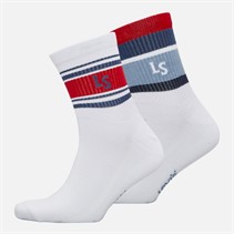 Levi's Mens Levis Short Cut Stripe Two Pack Ankle Socks Blue/White
