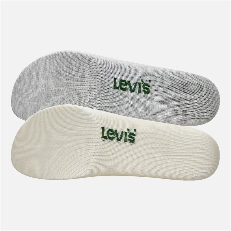 Levi's Mens Levis Short Cut Stripe Two Pack Ankle Socks White/Green