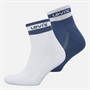 Levi's Mens Levis Mid Cut Stripe Two Pack Ankle Socks Red/Blue