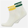 Levi's Mens Levis Mid Cut Stripe Two Pack Ankle Socks White/Green