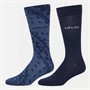 Levi's Mens Levis Regular Cut Bandana Print Two Pack Crew Socks Blue Combo