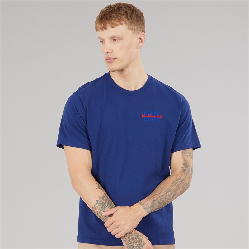 Levi's Mens Relaxed Fit T-Shirt Serif 6 Blue