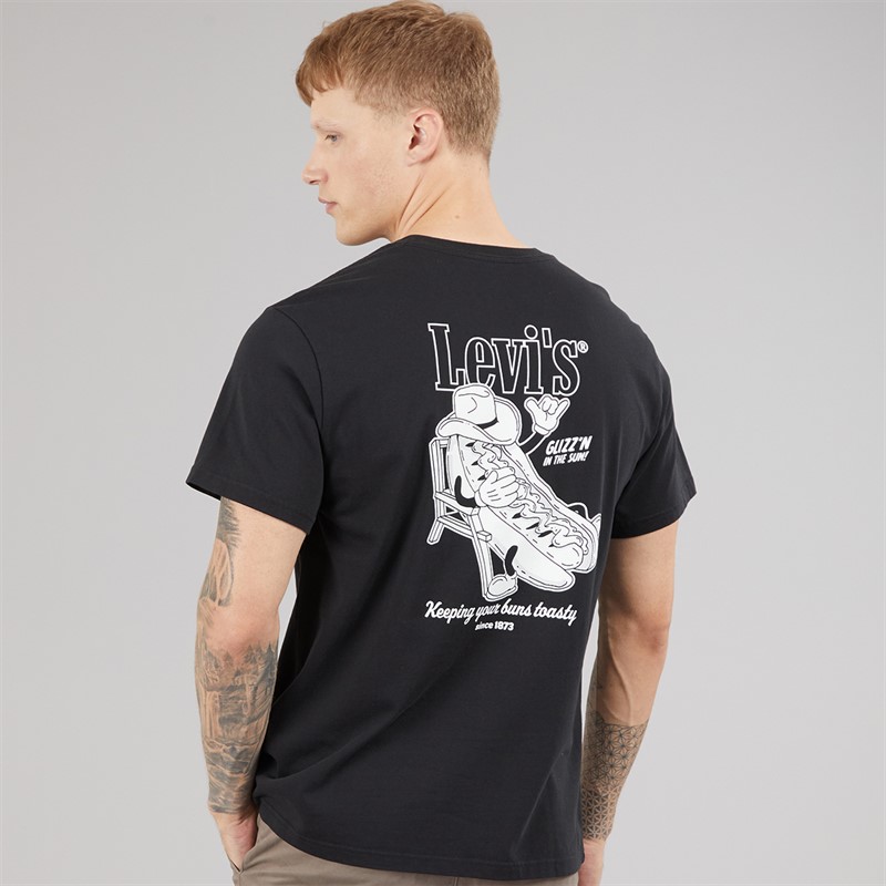 Levi's Mens Relaxed Fit T-Shirt Glizzn N The Sun Jet Black