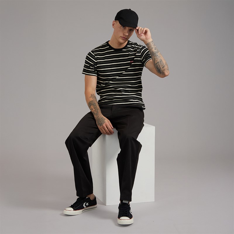Levi's Mens Original Housemark T-Shirt Andor Stripe Jet Black