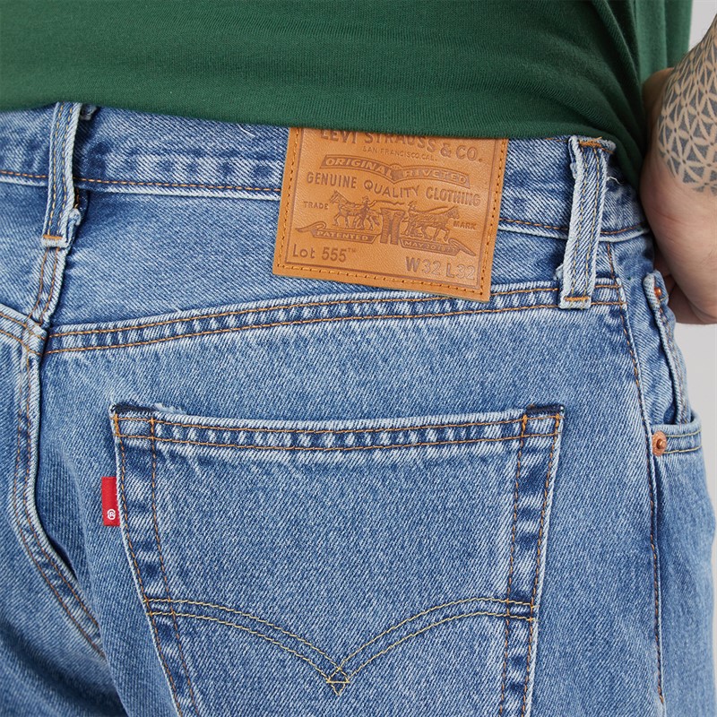 Levi's Mens 555 Relaxed Straight Jeans Blue Essentials