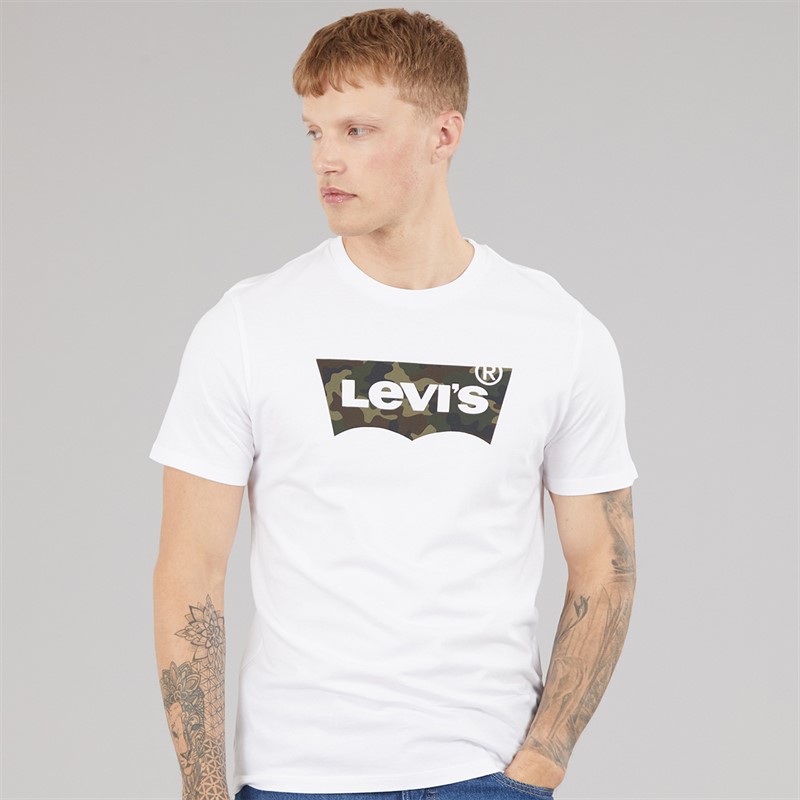 Levi's Mens Housemark Graphic T-Shirt Fill White