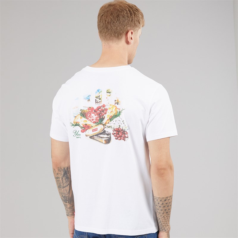 Levi's Mens Relaxed Fit T-Shirt Coastal Creative Delights White Plus