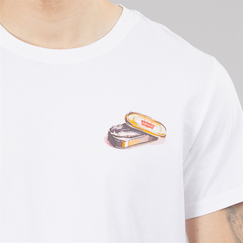 Levi's Mens Relaxed Fit T-Shirt Coastal Creative Delights White Plus