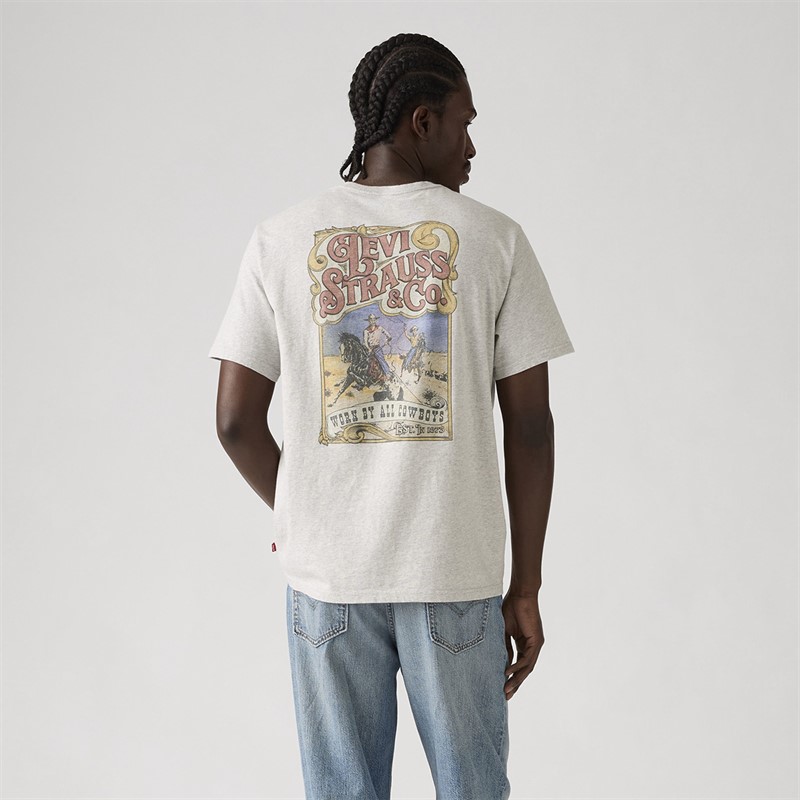 Levi's Mens Relaxed Fit T-Shirt Worn By Cowboys Light Heather Grey