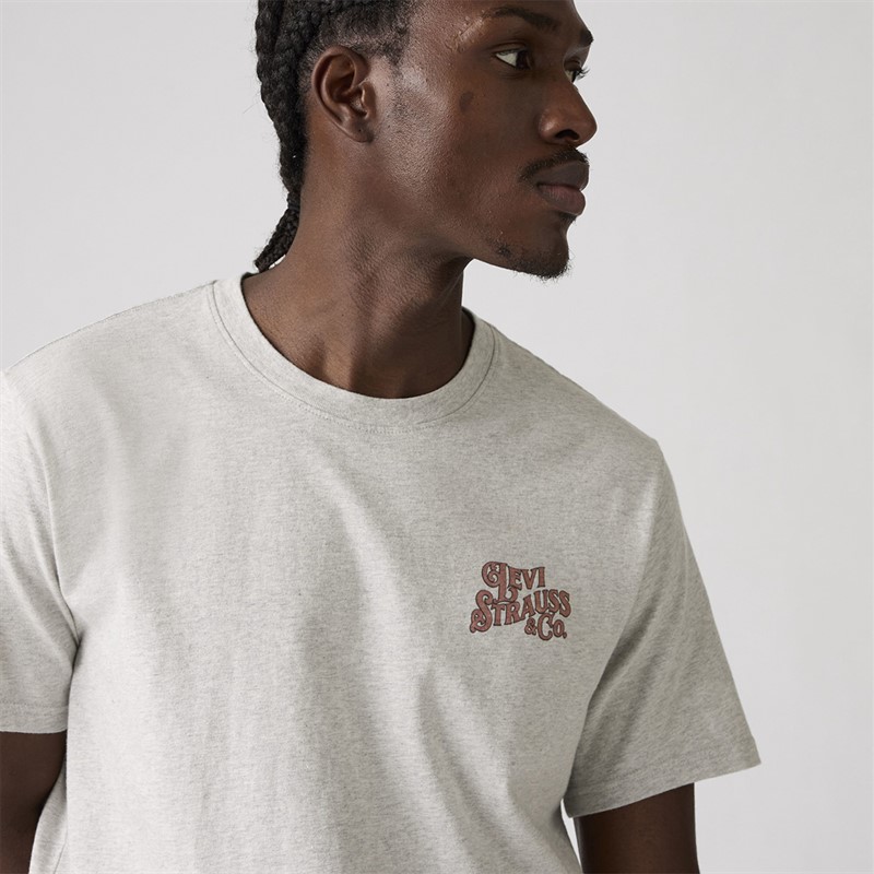 Levi's Mens Relaxed Fit T-Shirt Worn By Cowboys Light Heather Grey