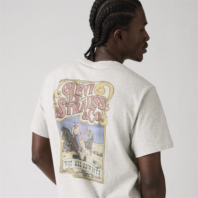 Levi's Mens Relaxed Fit T-Shirt Worn By Cowboys Light Heather Grey