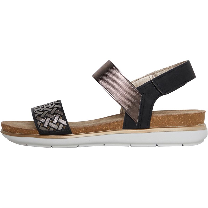 Lotus Womens Amalfi Sandals Black