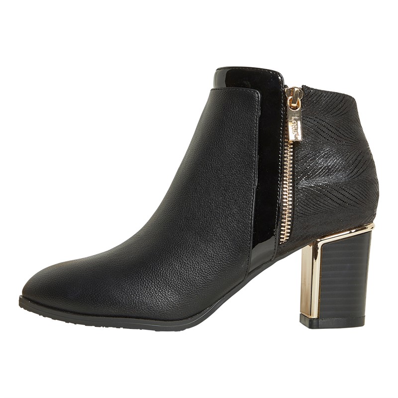 Lotus Womens Avril Heeled Ankle Boots Black