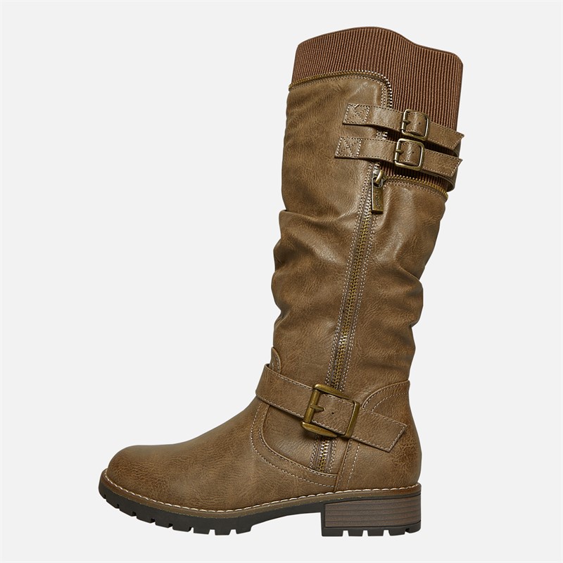 Lotus Womens Jennifer Knee High Boots Taupe
