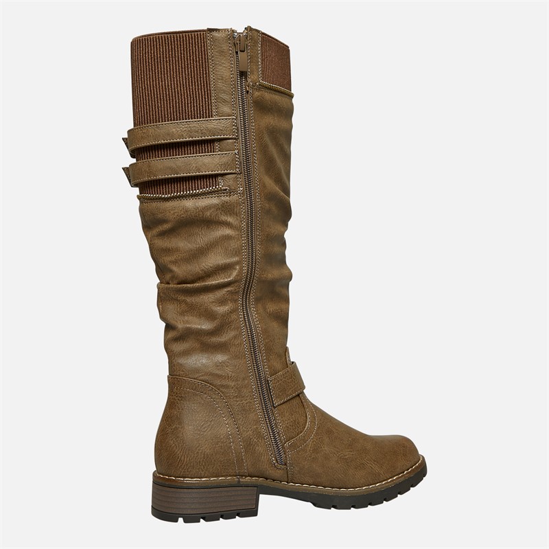 Lotus Womens Jennifer Knee High Boots Taupe