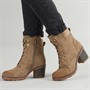 Lotus Womens Gene Block Heel Lace Up Boots Taupe Nubuck