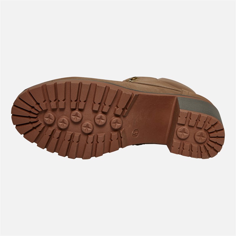 Lotus Womens Gene Block Heel Lace Up Boots Taupe Nubuck