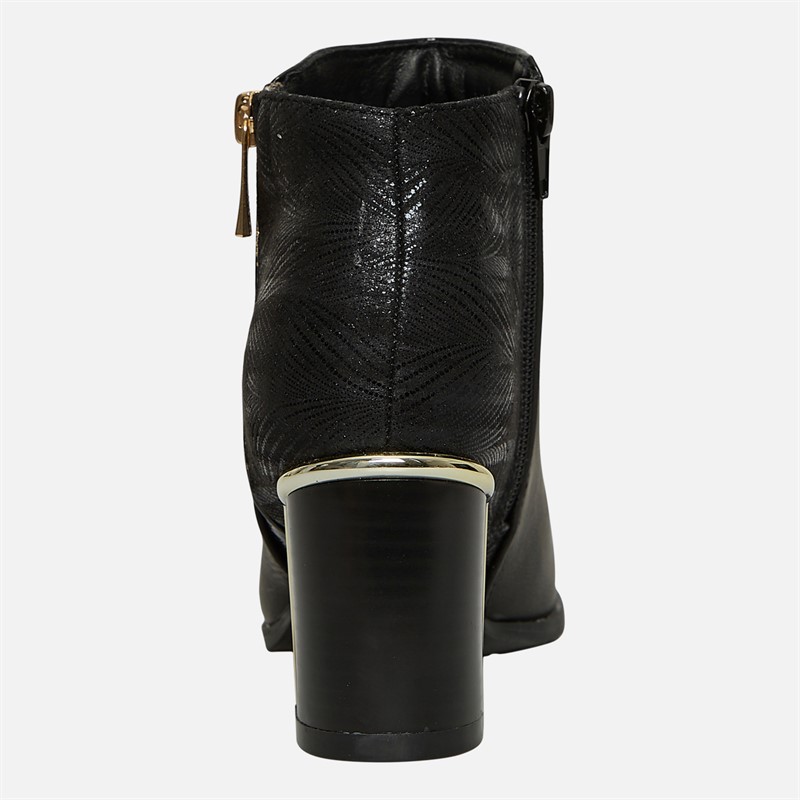 Lotus Womens Danielle Heeled Ankle Boots Black/Print