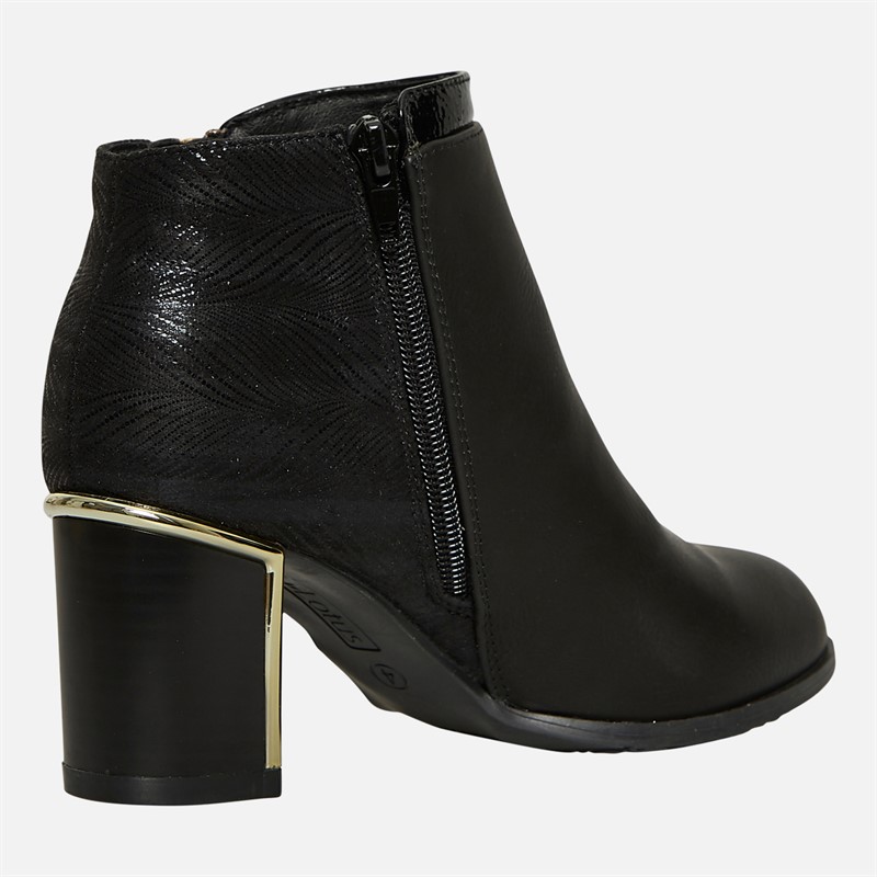 Lotus Womens Danielle Heeled Ankle Boots Black/Print