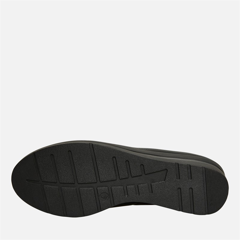 Lotus Womens Soloman Wedge Loafers Black Smooth