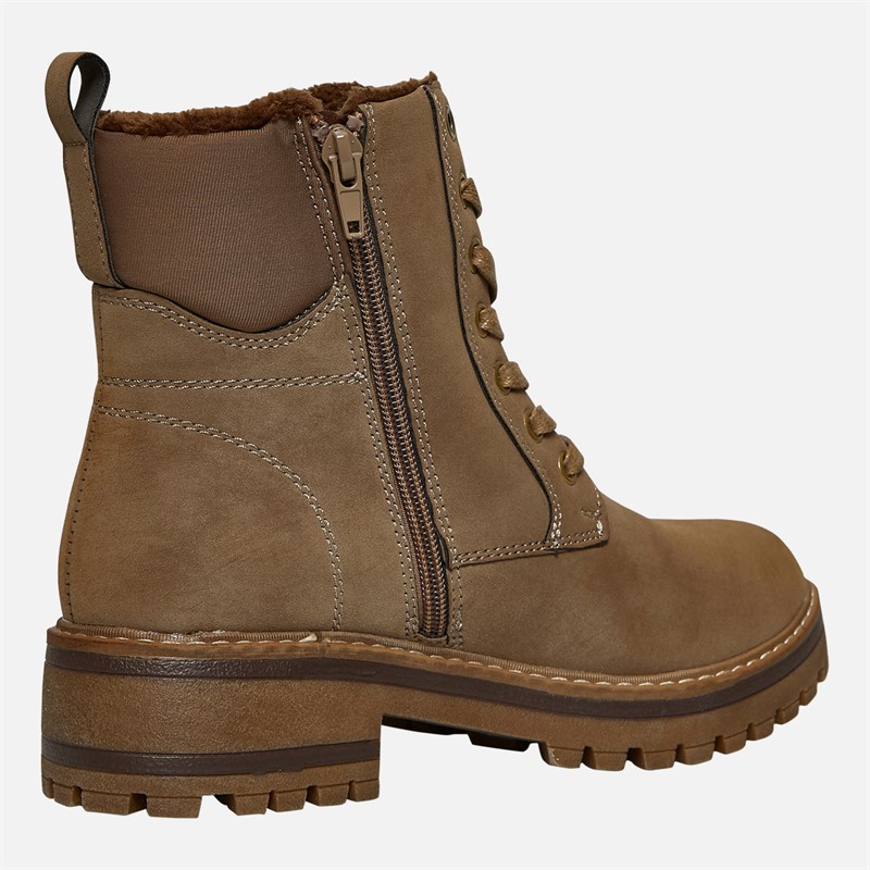 Lotus Womens Dorset Lace Up Boots Taupe Nubuck