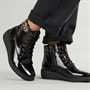 Lotus Womens Gracie Lace Up Ankle Boots Black Patent