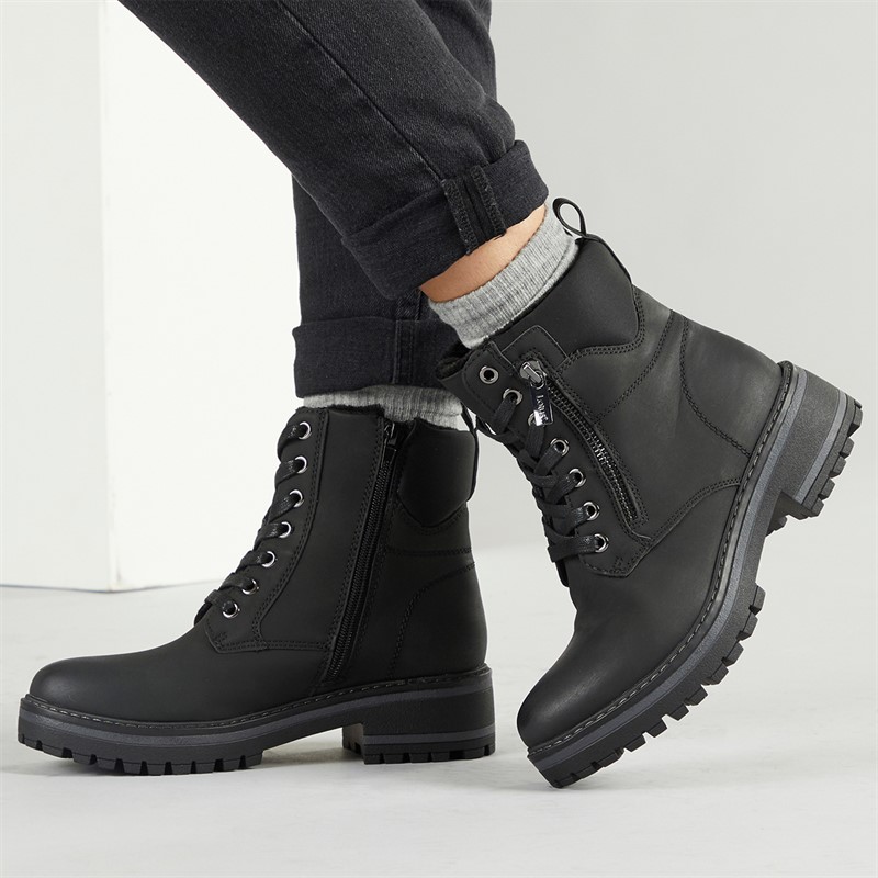 Lotus Womens Dorset Lace Up Boots Black