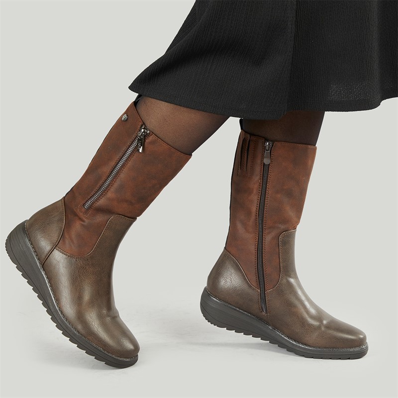 Lotus Womens Valmoral Mid Calf Boots Brown