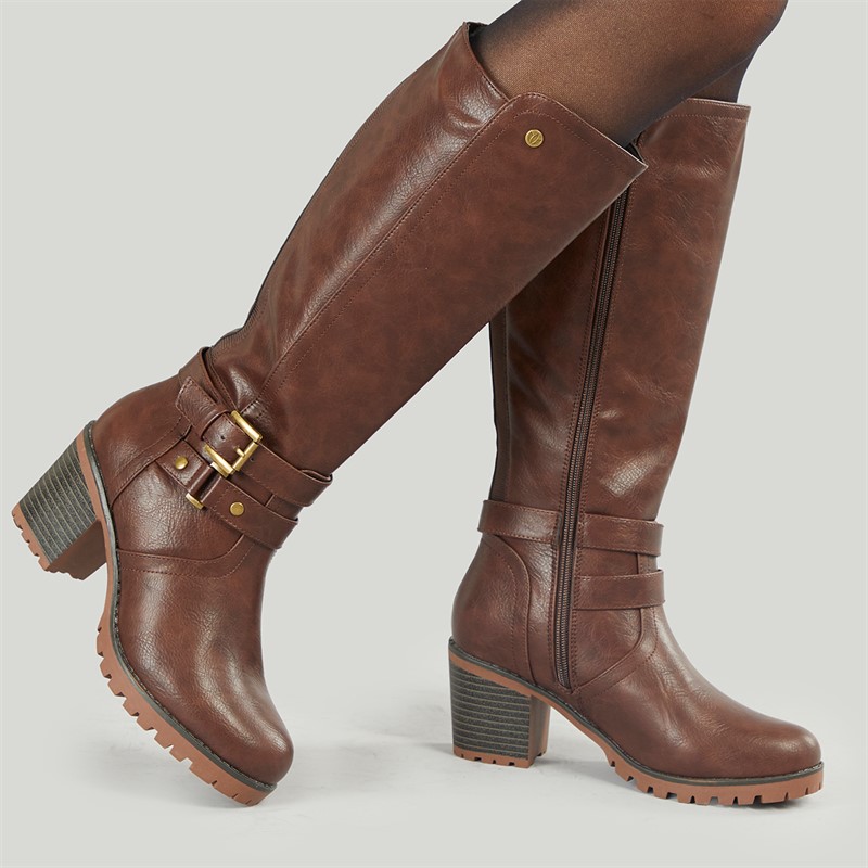 Lotus Womens Melina Knee High Boots Brown - Size 8