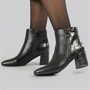 Lotus Womens Michaela Side Zip Ankle Boots Black/Croc