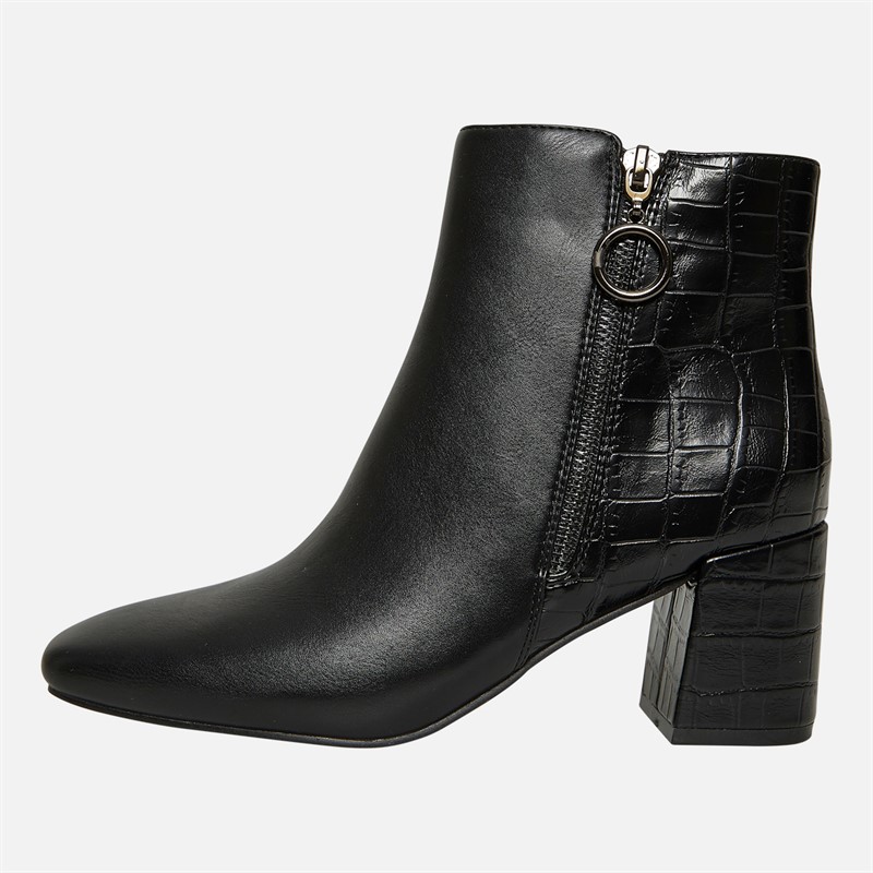 Lotus Womens Michaela Side Zip Ankle Boots Black/Croc