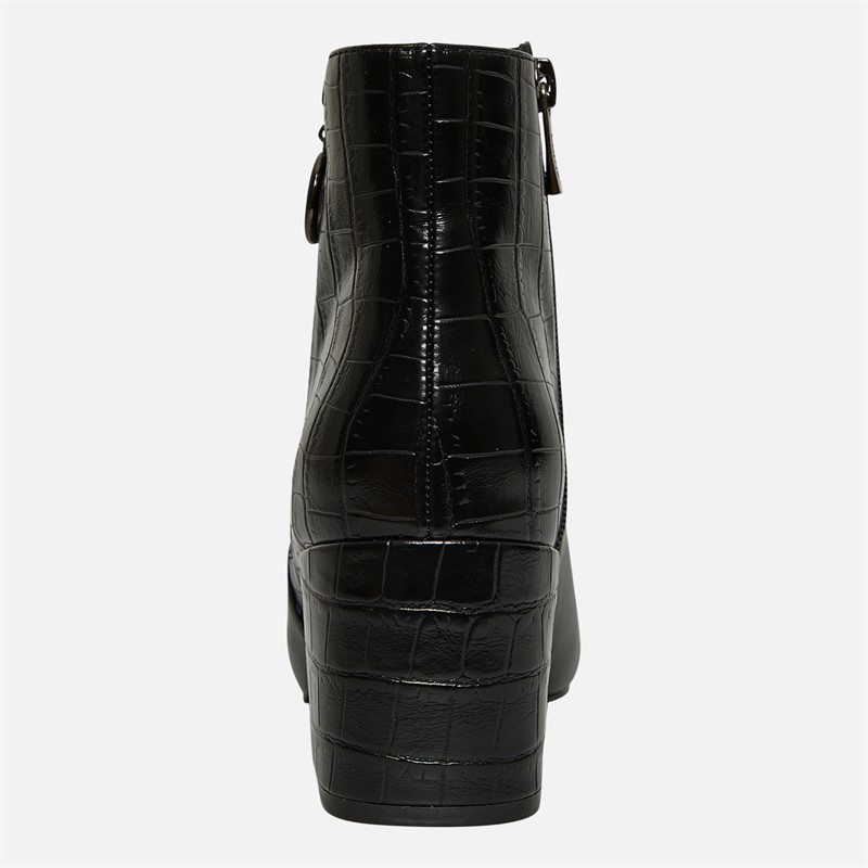 Lotus Womens Michaela Side Zip Ankle Boots Black/Croc