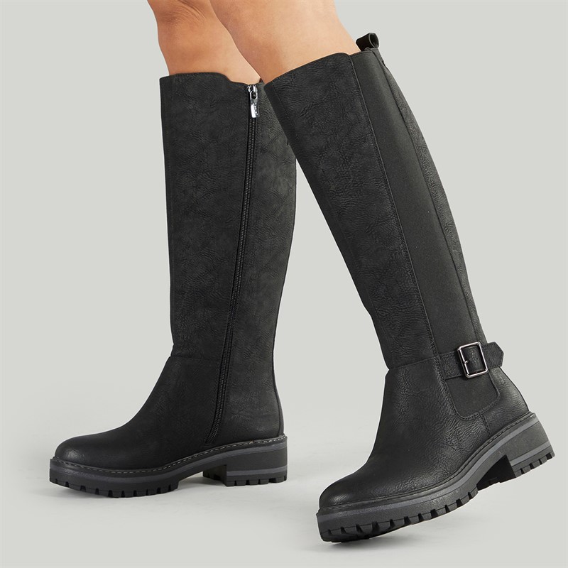 Lotus Womens Padova Knee High Boots Black - Size 6