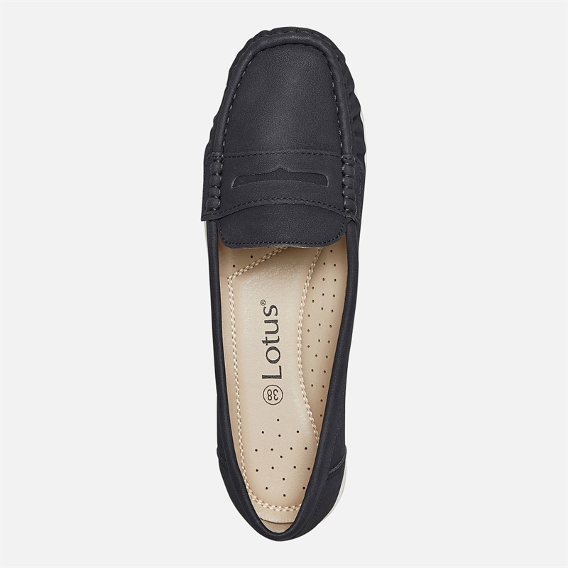 Lotus Womens Durante Loafers Black Mono