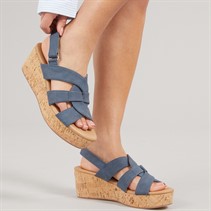 Lotus Womens Thora Wedge Sandals Navy