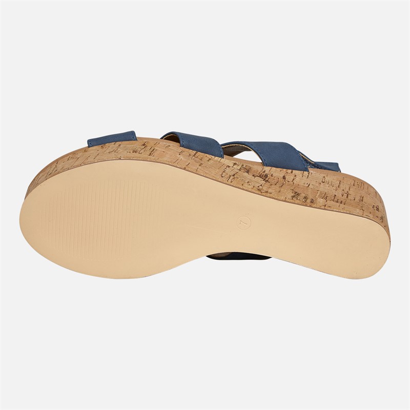 Lotus Womens Thora Wedge Sandals Navy