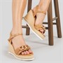 Lotus Womens Bermuda Wedge Sandals Tan